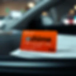 Chime card displayed alongside car rental agreement