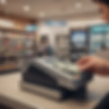 Making Cash Deposits at Retail Partners Retail store displaying cash deposit service for Chime card